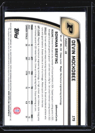 2024 Bowman Chrome U Devin Mockobee Aqua Refractor /299 #175