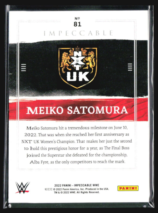 2022 Panini Impeccable WWE - #81 Meiko Satomura /99 (RC)