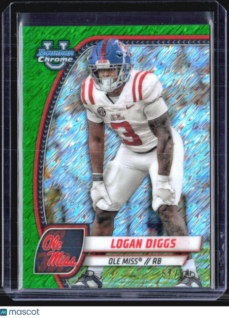 2024 Bowman Chrome U Logan Diggs Green Shimmer /99 #121