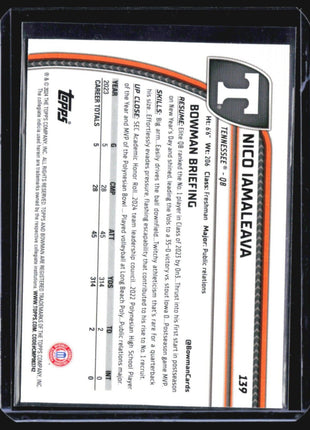 2024 Bowman Chrome U Sapphire Nico Imaaleava 1st #139