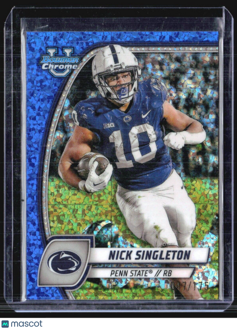 2024 Bowman Chrome U Nick Singleton Blue Speckle /175 #188