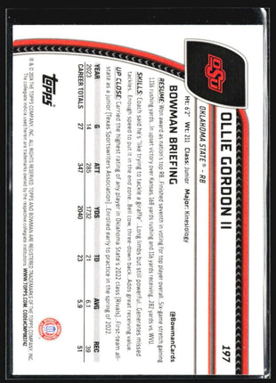 2024 Bowman Chrome U Ollie Gordon Xfractr 1st #197