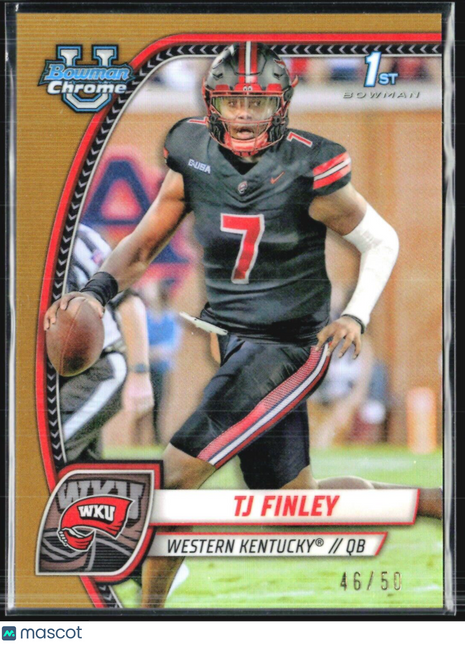 2024 Bowman Chrome U TJ Finley 1st Gold Refractor /50 #191
