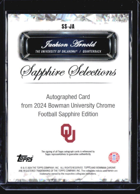 2024 Bowman Chrome U Sapphire Selections Jackson Arnold Auto #SS-JA