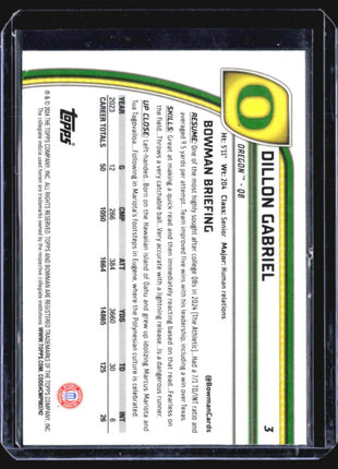 2024 Bowman Chrome U Dillon Gabriel Purple Shimmer #3