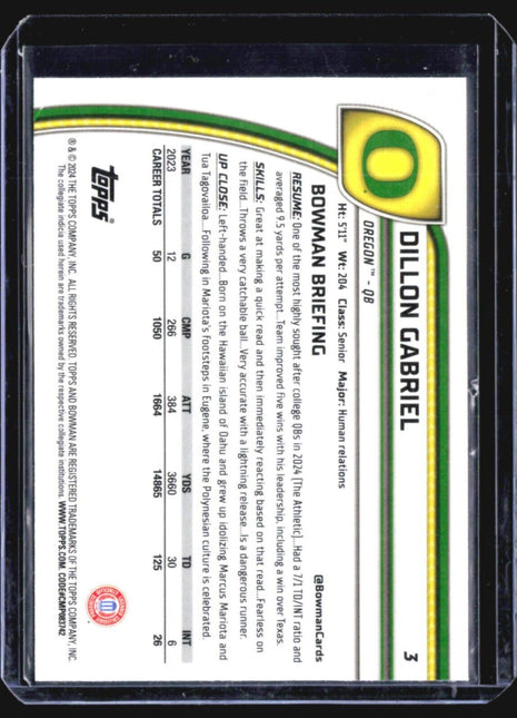 2024 Bowman Chrome U Dillon Gabriel Purple Shimmer #3