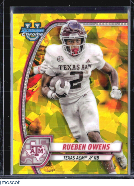 2024 Bowman Chrome U Sapphire Rueben Owens Yellow /75 #76