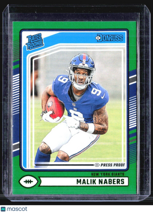 2024 Donruss Rated Rookie Malik Nabers Green Press Proof #383