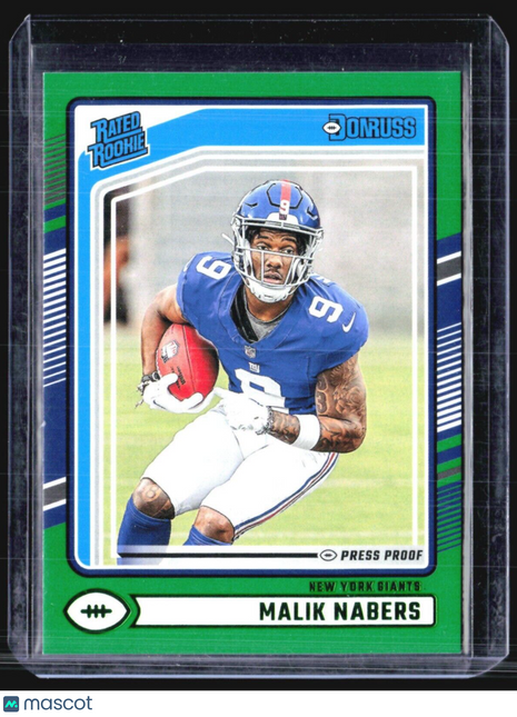2024 Donruss Rated Rookie Malik Nabers Green Press Proof #383