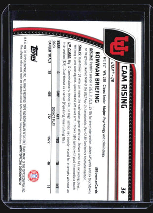 2024 Bowman Chrome U Cam Rising Purple Shimmer #36