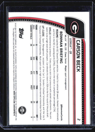 2024 Bowman Chrome U Carson Beck Magenta Speckle /125 #2