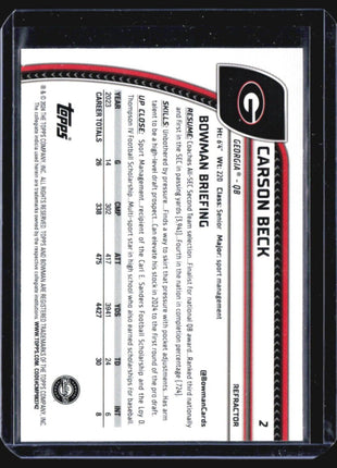 2024 Bowman Chrome U Carson Beck Refractor #2