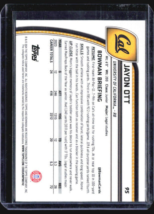 2024 Bowman Chrome U Jaydn Ott Aqua Refractor /299 #95