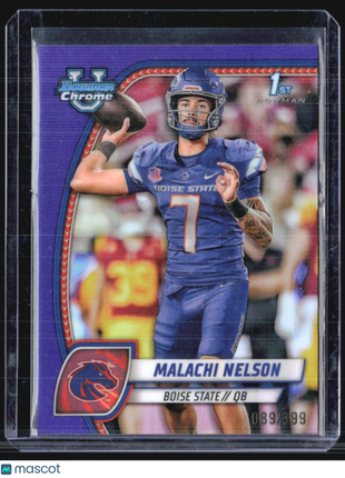 2024 Bowman Chrome U Malachi Nelson 1st Purple Refractor /399 #196
