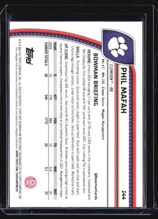 2024 Bowman Chrome U Sapphire Phil Mafah Yellow /75 #144