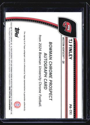 2024 Bowman Chrome U TJ Finley 1st Auto