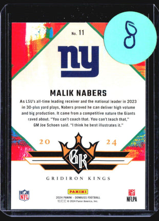 2024 Donruss Gridiron Kings Malik Nabers Rc #11
