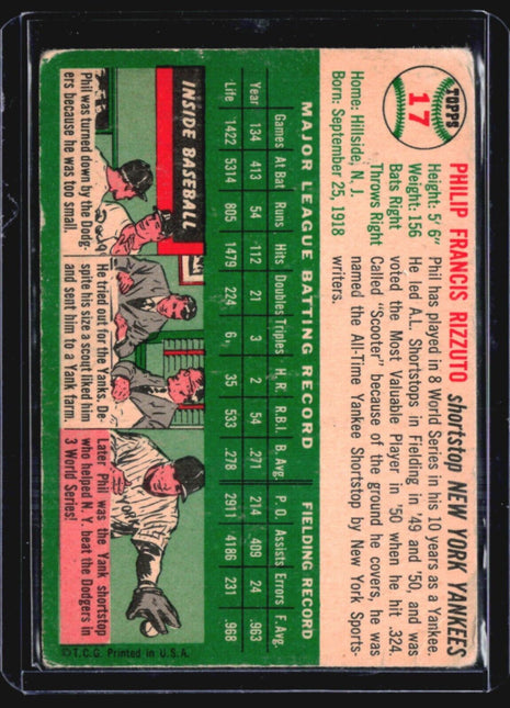 1954 Topps Phil Rizzuto #17