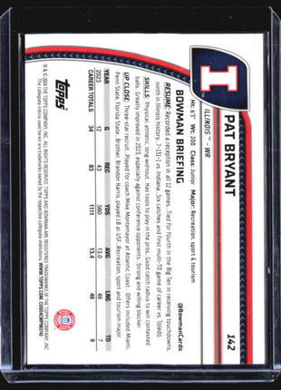 2024 Bowman Chrome U Pat Bryant 1st Purple Speckle /375 #142