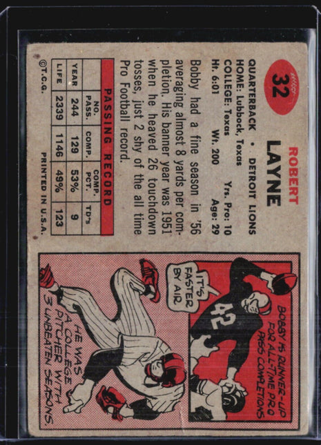 1957 Topps - #32 Bobby Layne