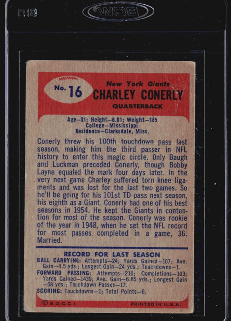 1955 Bowman - #16 Charlie Conerly