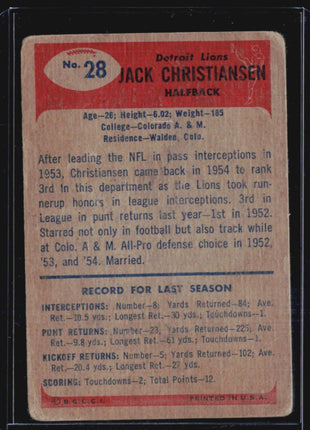 1955 Bowman - #28 Jack Christiansen