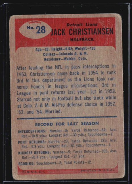 1955 Bowman - #28 Jack Christiansen