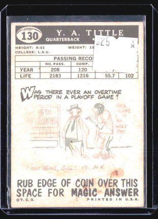 1959 Topps - #130 Y.A. Tittle