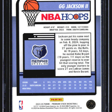 2023-24 Panini Hoops Premium Stock - #43 GG Jackson (RC)