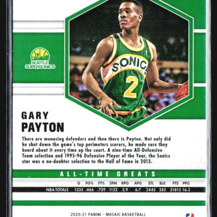 2020-21 Panini Mosaic - All-Time Greats #291 Gary Payton Orange Reactive
