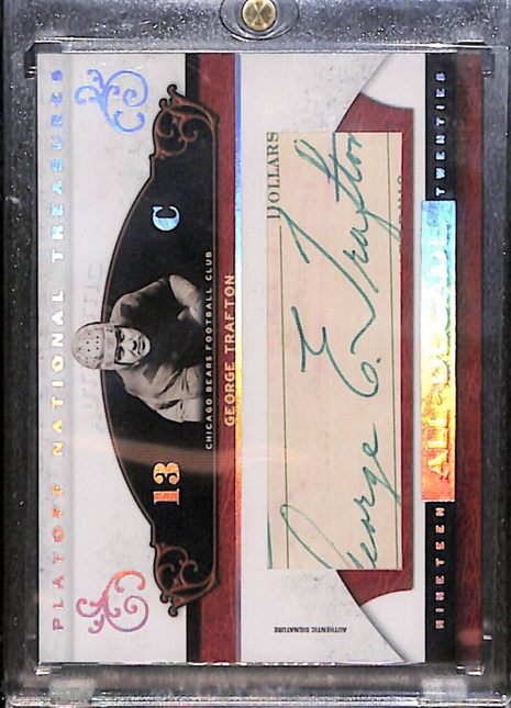2007 National Treasures George Trafton All Decade Cut Auto /67 Bears HOF