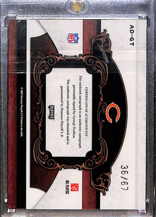 2007 National Treasures George Trafton All Decade Cut Auto /67 Bears HOF