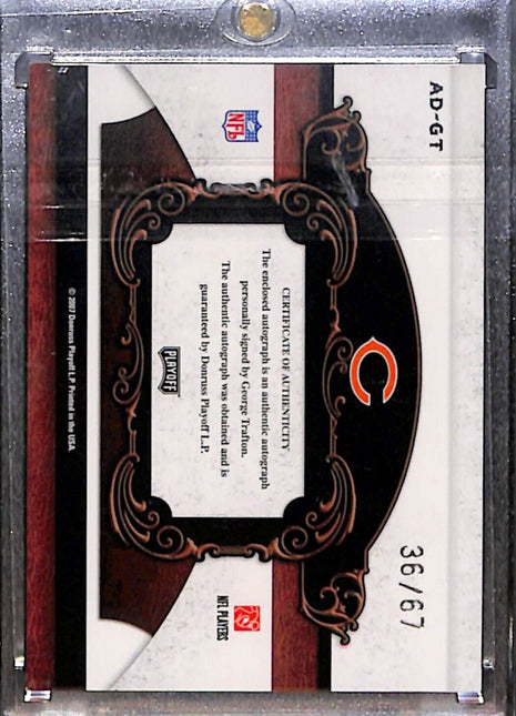 2007 National Treasures George Trafton All Decade Cut Auto /67 Bears HOF