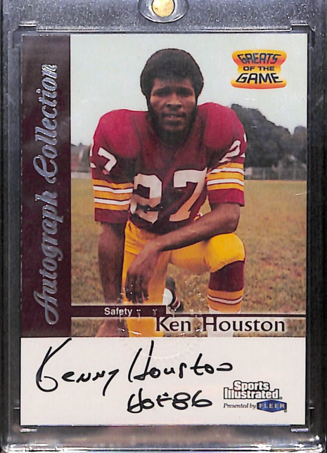 1999 Fleer Sports Illustrated - Greats of the Game #41 Ken Houston Auto HOF