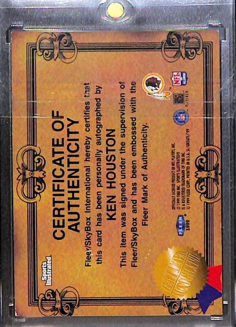 1999 Fleer Sports Illustrated - Greats of the Game #41 Ken Houston Auto HOF