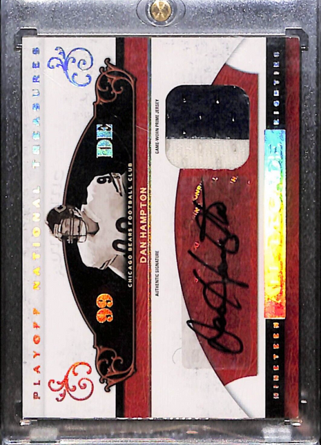 2007 National Treasures Dan Hampton All Decade Patch Auto /25 Bears HOF