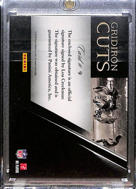2010 Panini Plates & Patches - Gridiron Cuts Cut Auto Lou Creekmur /66 HOF