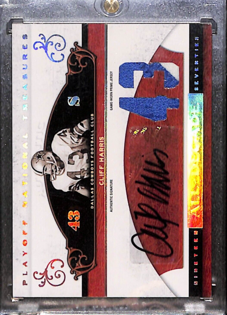 2007 National Treasures Cliff Harris All Decade Patch Auto /43 HOF