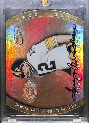 2000 Quantum Leaf All Millenium Team Terry Bradshaw Auto /100 HOF