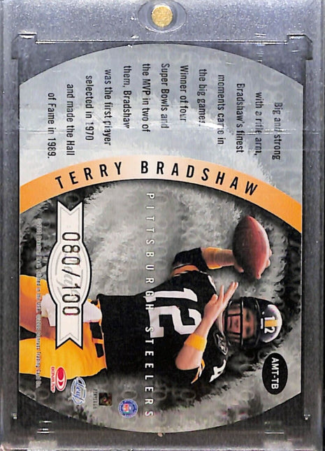 2000 Quantum Leaf All Millenium Team Terry Bradshaw Auto /100 HOF