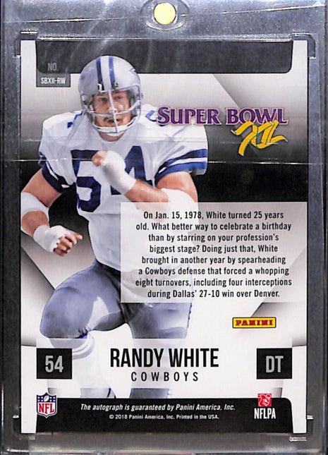 2018 Panini Super Bowl Randy White Auto Cowboys HOF