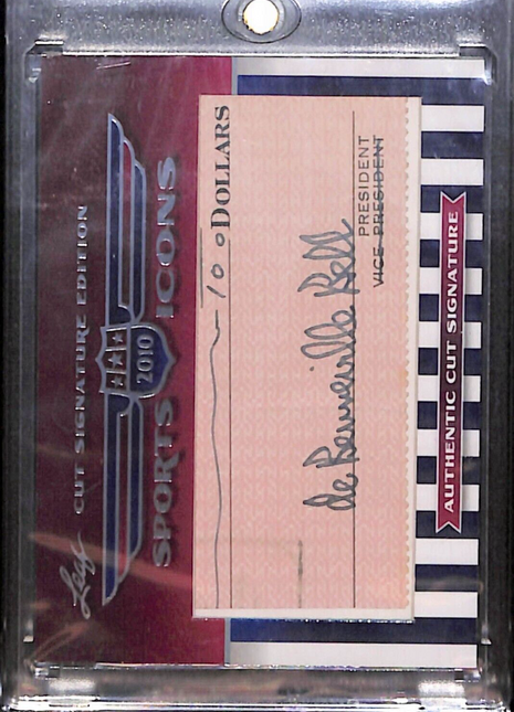 2010 Leaf Sports Icons Bert Bell Cut Auto HOF