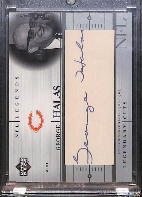 2001 Ud Legendary Cuts George Halas Cut Auto Bears HOF
