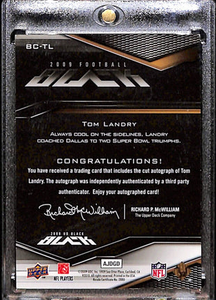 2009 UD Black Tom Landry Cut Auto /26 Cowboys HOF