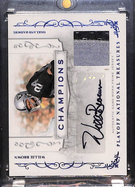 2008 National Treasures Willie Brown Champions Patch Auto /25 HOF