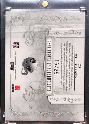 2008 National Treasures Willie Brown Champions Patch Auto /25 HOF