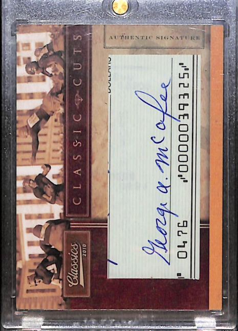 2010 Classics Cuts George McAfee Cut Auto /90 Bears HOF