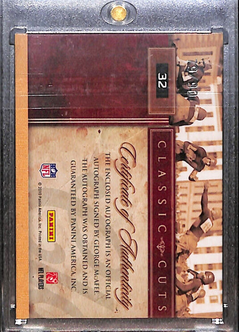 2010 Classics Cuts George McAfee Cut Auto /90 Bears HOF