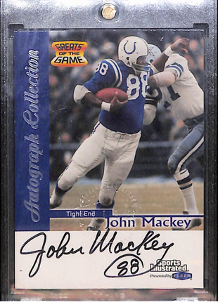 1999 Fleer Greats of the Game John Mackey Auto Colts HOF
