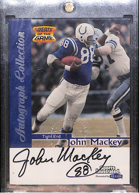 1999 Fleer Greats of the Game John Mackey Auto Colts HOF